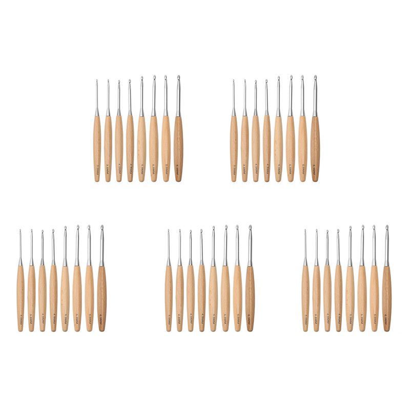 Wooden Crochet Hooks Ergonomic Handle - M12K-40 pièces, crochets à crochet en